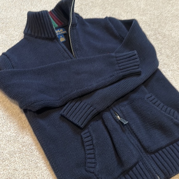 Polo Ralph Lauren Knit Full-zipper Sweater size 6 in Navy blue - Picture 4 of 6